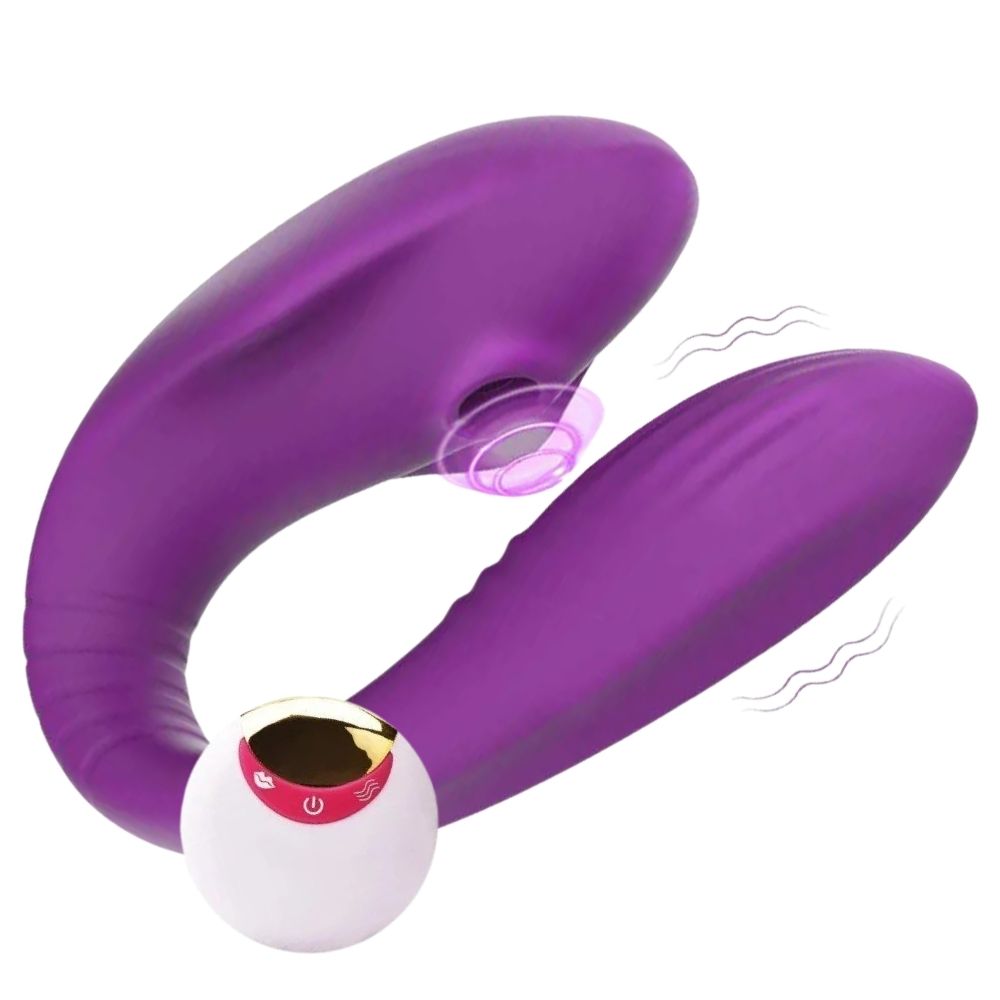 Sucking Vibe Couples Emiş Güçlü Giyilebilir Partner Vibrator Purple