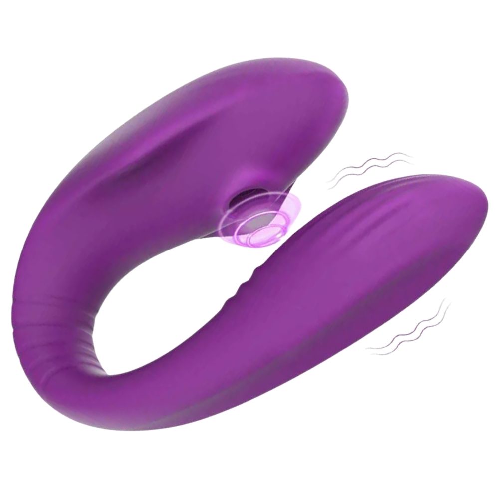 Sucking Vibe Couples Emiş Güçlü Giyilebilir Partner Vibrator Purple