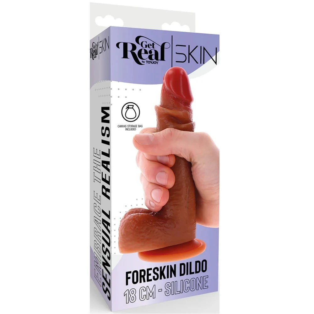 ToyJoy Get Real Foreskin Silicone Dildo 18 cm Kaydırılabilir Deri Realistik Penis