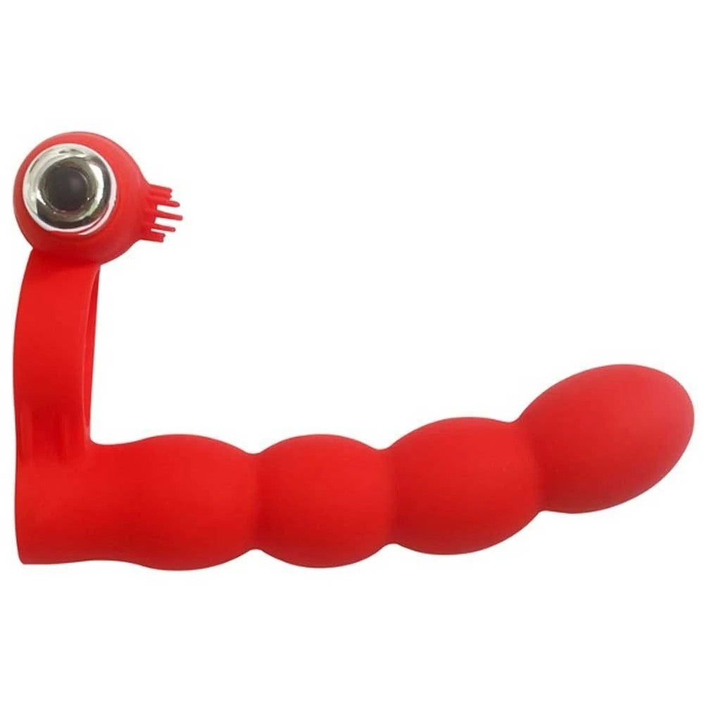 Trinity Fun Lovers Beads Double Klitoris Anal Vibrator Red