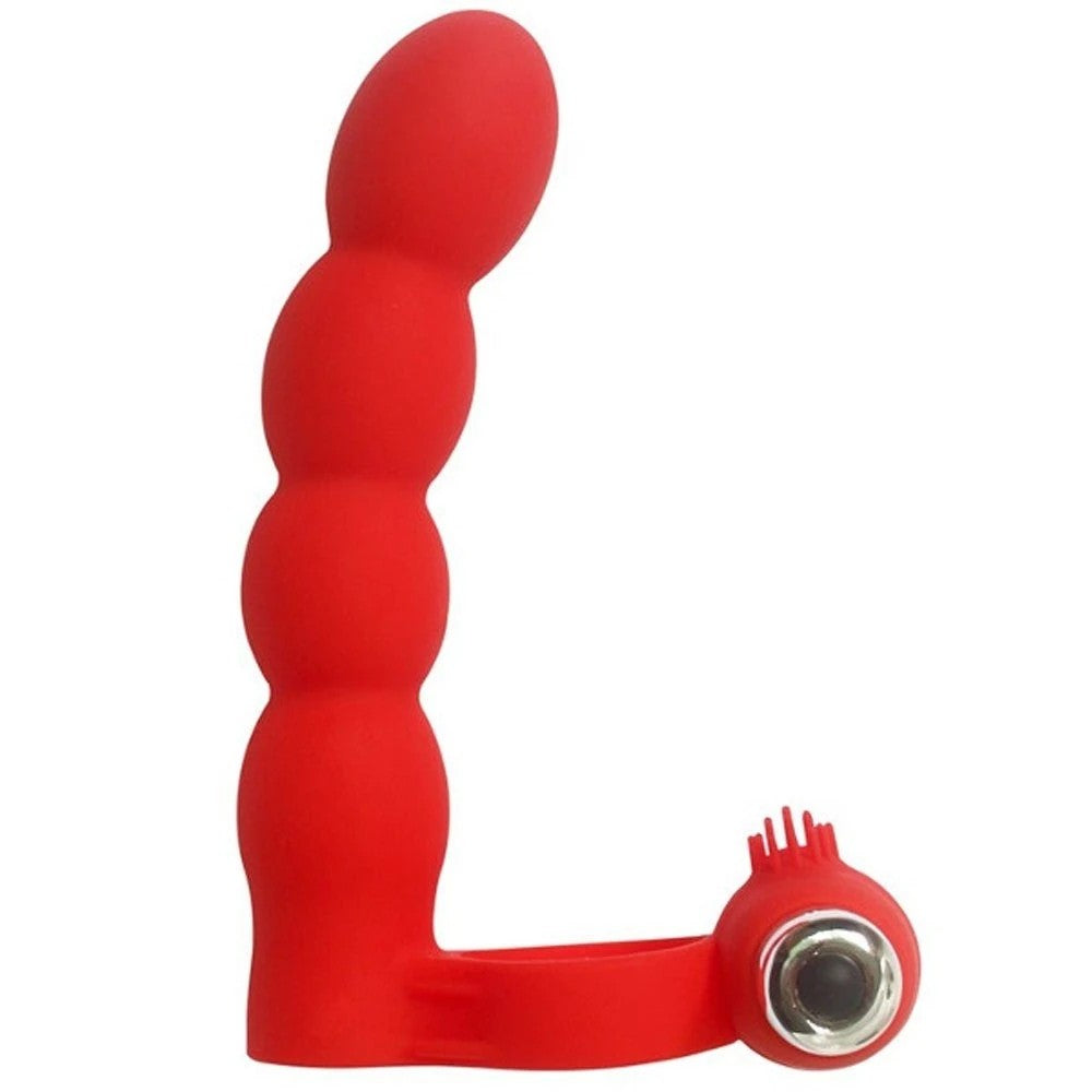 Trinity Fun Lovers Beads Double Klitoris Anal Vibrator Red