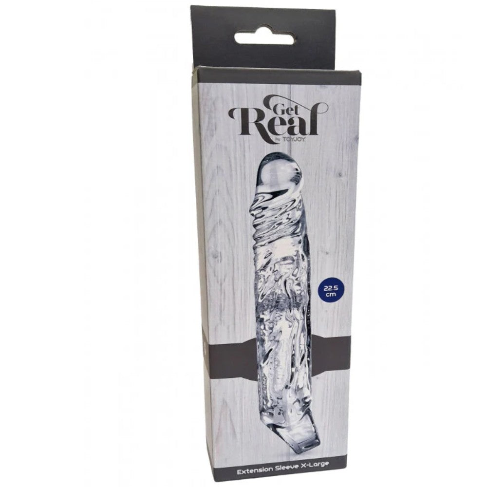 ToyJoy Get Real Extension Sleeve TPE XL 22.5 Cm Şeffaf Penis Kılıfı