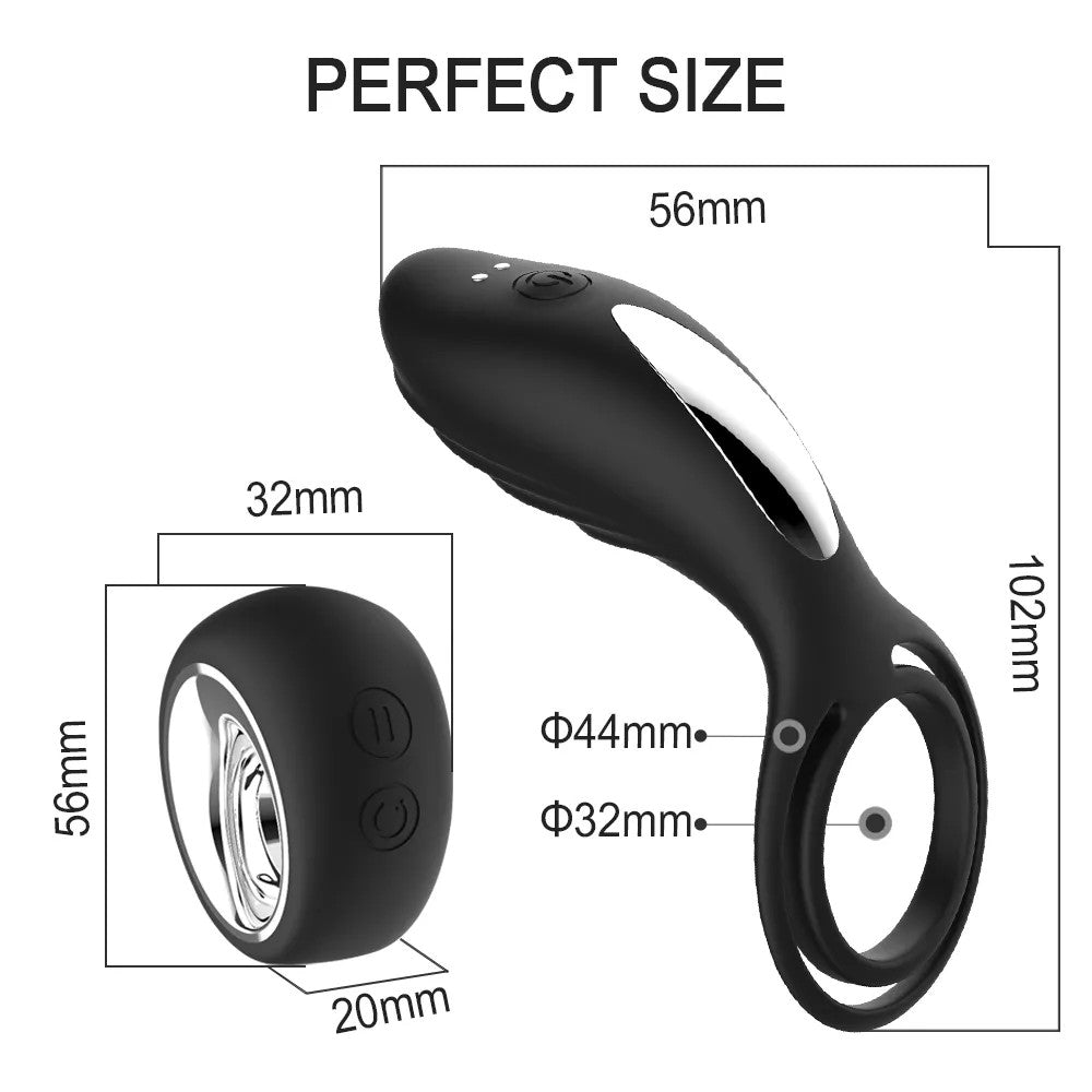 Midnight Magic Çok Yönlü Uzaktan Kumandalı Penis Halkası Vibratör Black