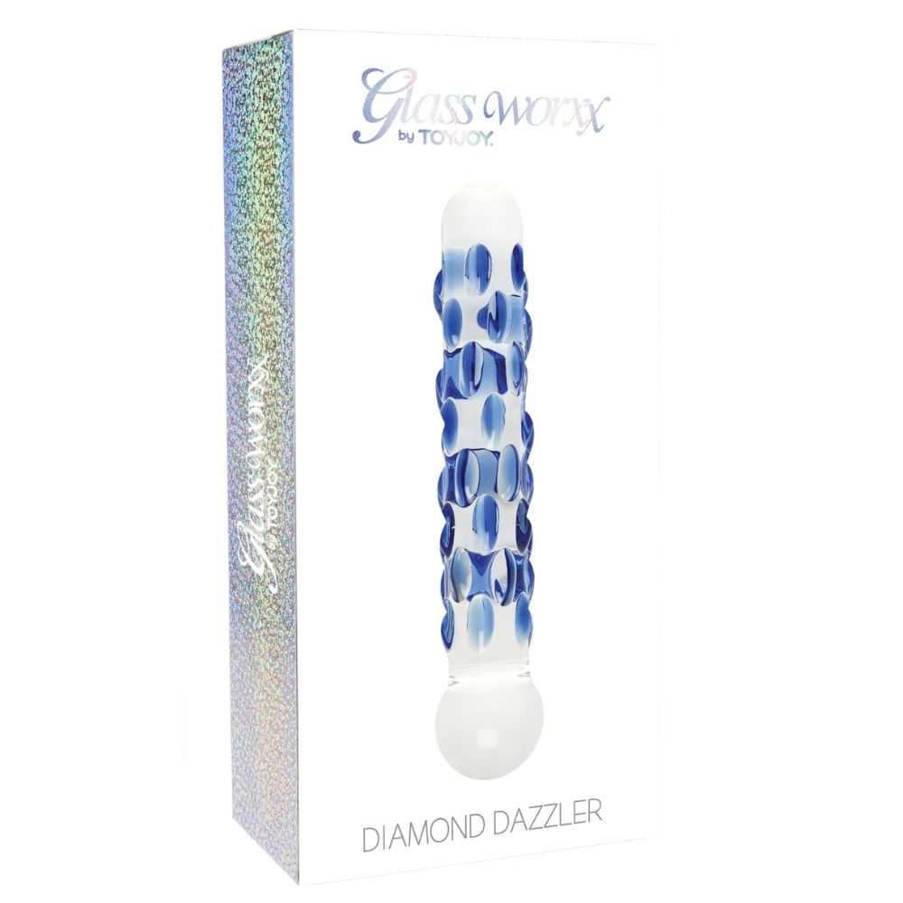 ToyJoy Glass Worxx Diamond Dazzler Glass Dildo