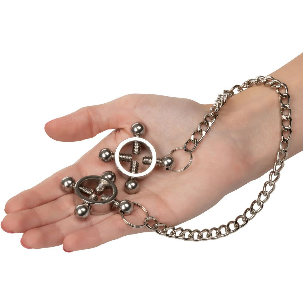 Calexotics Grips 4 Point Nipple Press with Chain Göğüs Klipsi