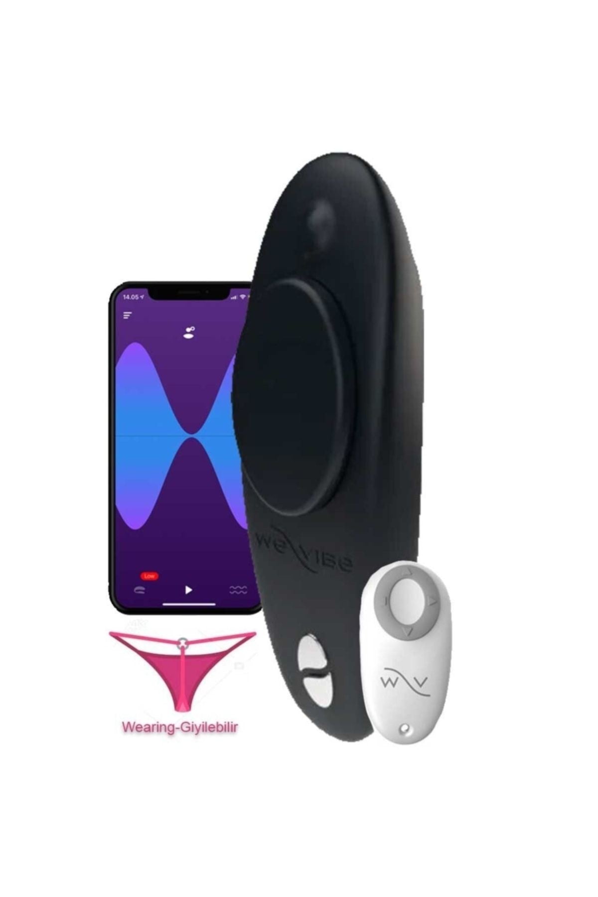 We-Vibe Moxie Phone Control Vibrator Black Giyilebilir Akıllı Telefon Uyumlu Vibratör