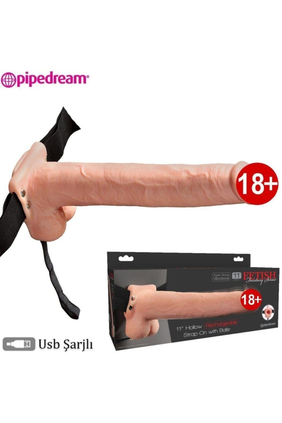 Ms Amerikan Malı Fetish Fantasy Serisi 28 Cm Belden Bağlamalı Içi Boş Realistik Penis