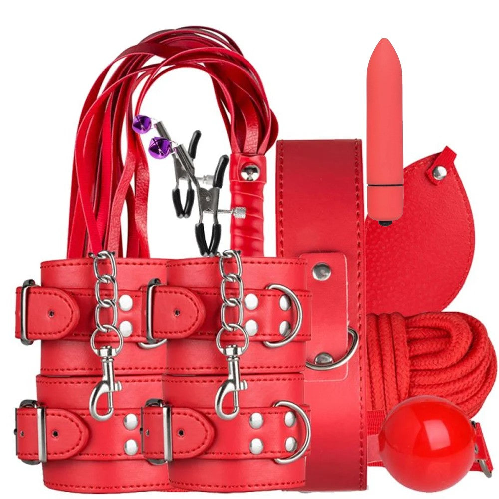 Erox Fetish Fantasy Series 9 Pcs. Fetiş Pozisyon Seti-Kırmızı