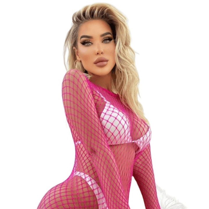 Erox Fantasy Wear Şık ve Özel Bölgesi Açık Seksi Vücut Çorabı