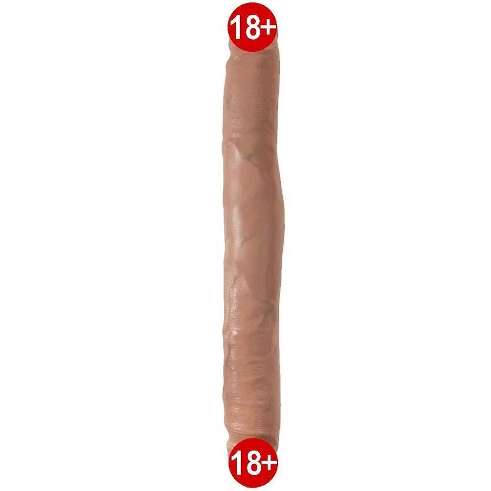 Pipedream King Cock 12 İnc Slim 30 Cm Çift Başlı Karamel Rengi Realistik Penis