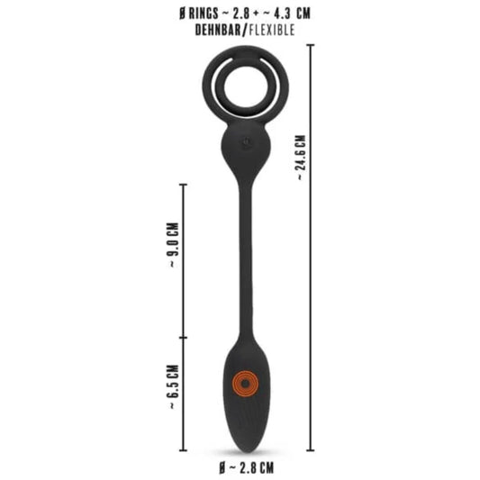 Rebel Men's Gear Cock And Ball Ring Uzaktan Kumandalı Penis Halkası ve Anal Vibratör