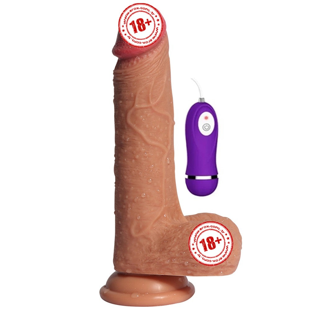 Shequ Dildo Series Little Dean Natural Doku 19.5 cm Titreşimli Realistik Penis