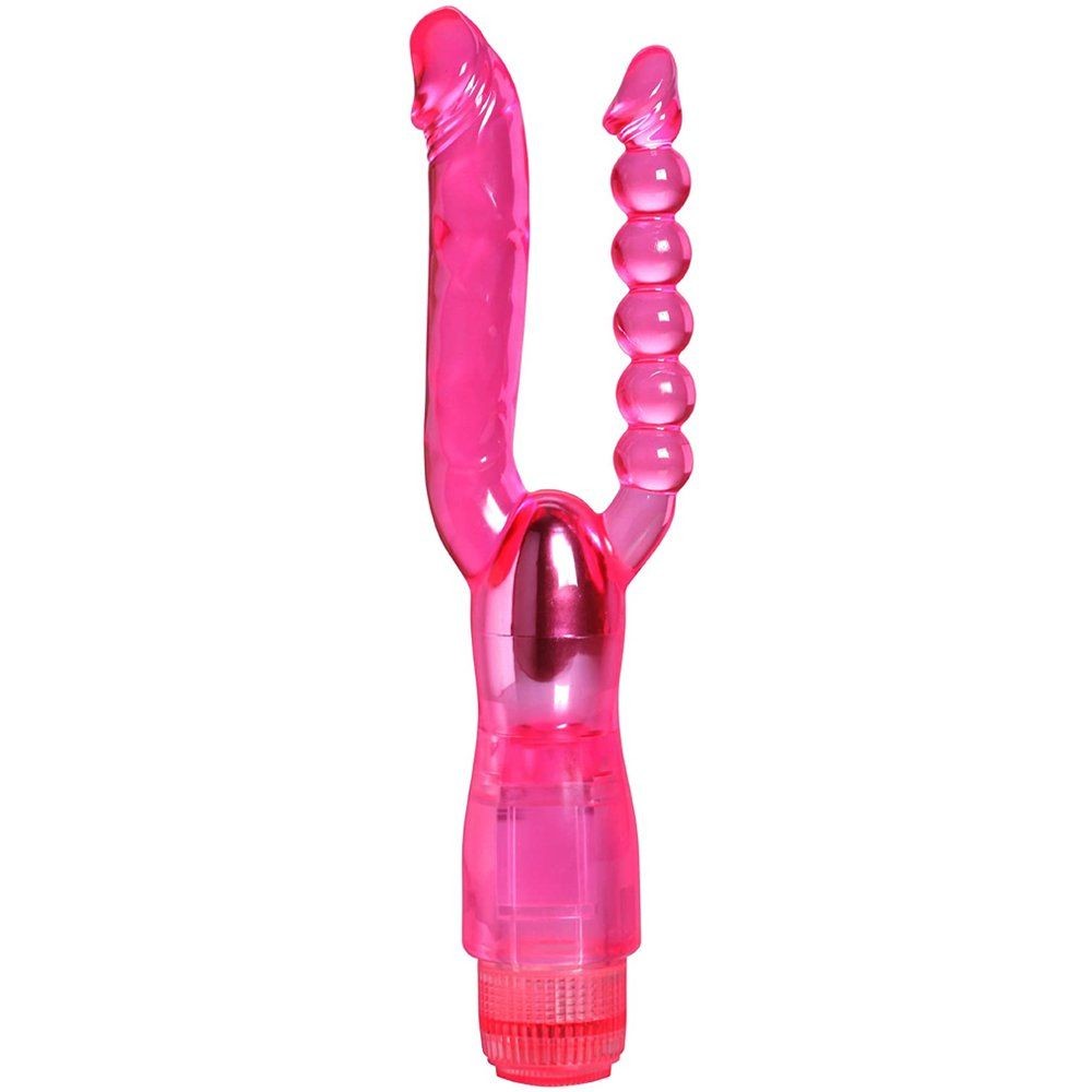 Xcel Double Penetrating Çatal Titreşimli Jel Vibratör Pembe