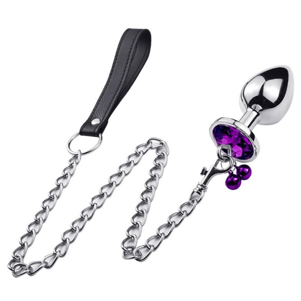 Erox Asslock Zilli ve Tasmalı Medium Anal Plug