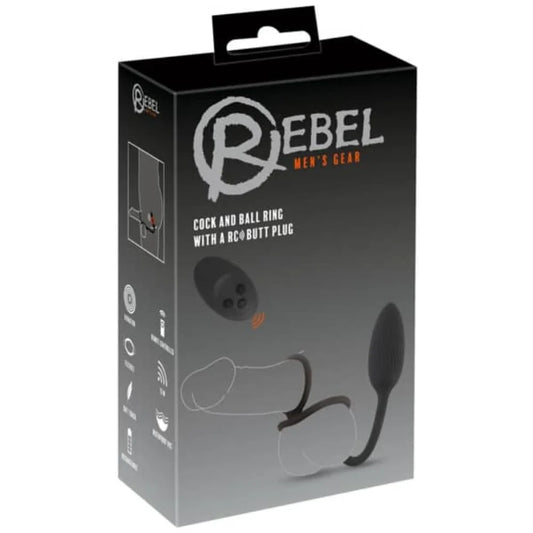 Rebel Men's Gear Cock And Ball Ring Uzaktan Kumandalı Penis Halkası ve Anal Vibratör