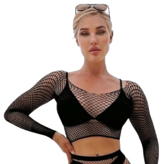 Erox Fantasy Wear File Çorap Büstiyer Takım Seksi Vücut Çorabı