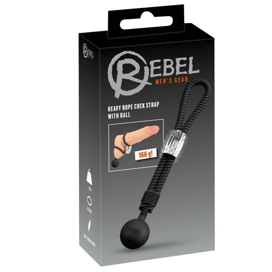 Rebel Heavy Rope Cock Strap with Ball 166 g Ağırlıklı Silikon Halka