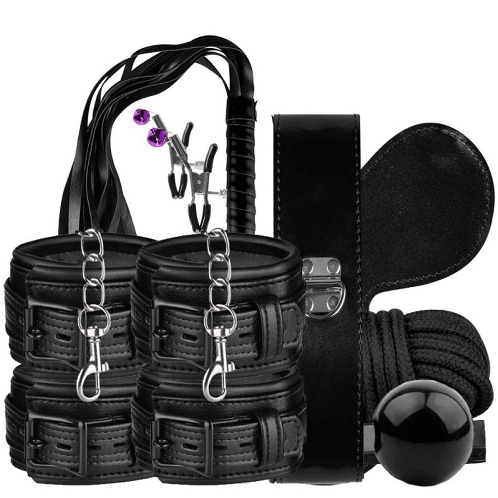 Erox Fetish Fantasy Series 8 Pcs. Fetiş Pozisyon Seti-Siyah