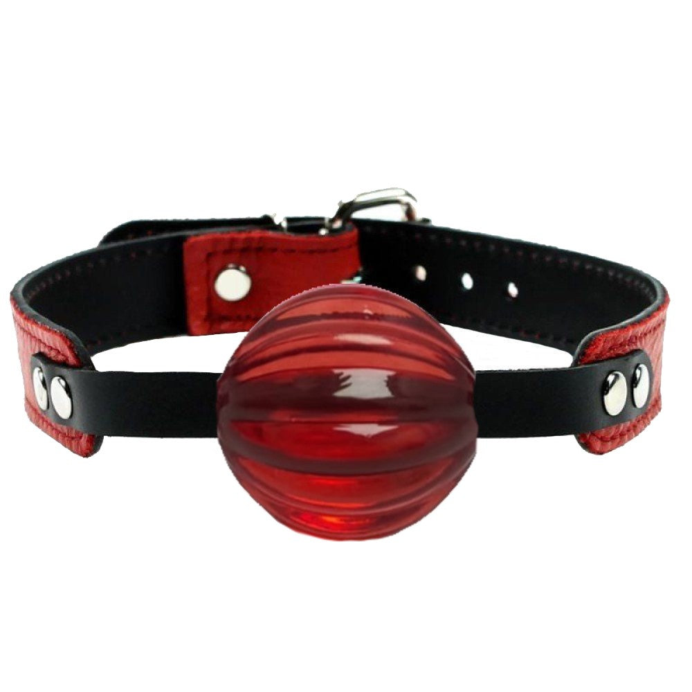Erox Fetish Fantasy Series Master Blix Ball Gag Deri Ağız Topu-Kırmızı