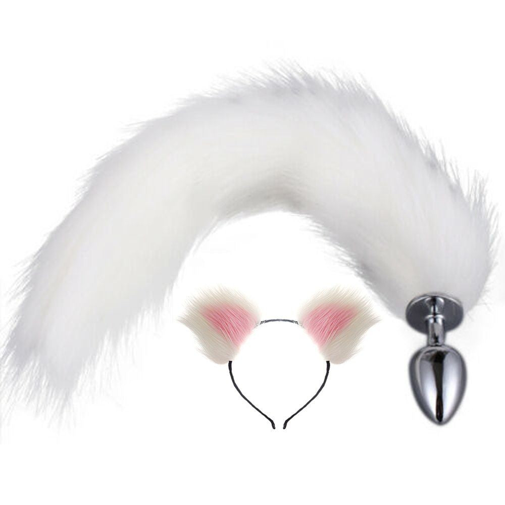 Erox Tail Kuyruklu Pembe Taçlı Küçük Metal Anal Plug