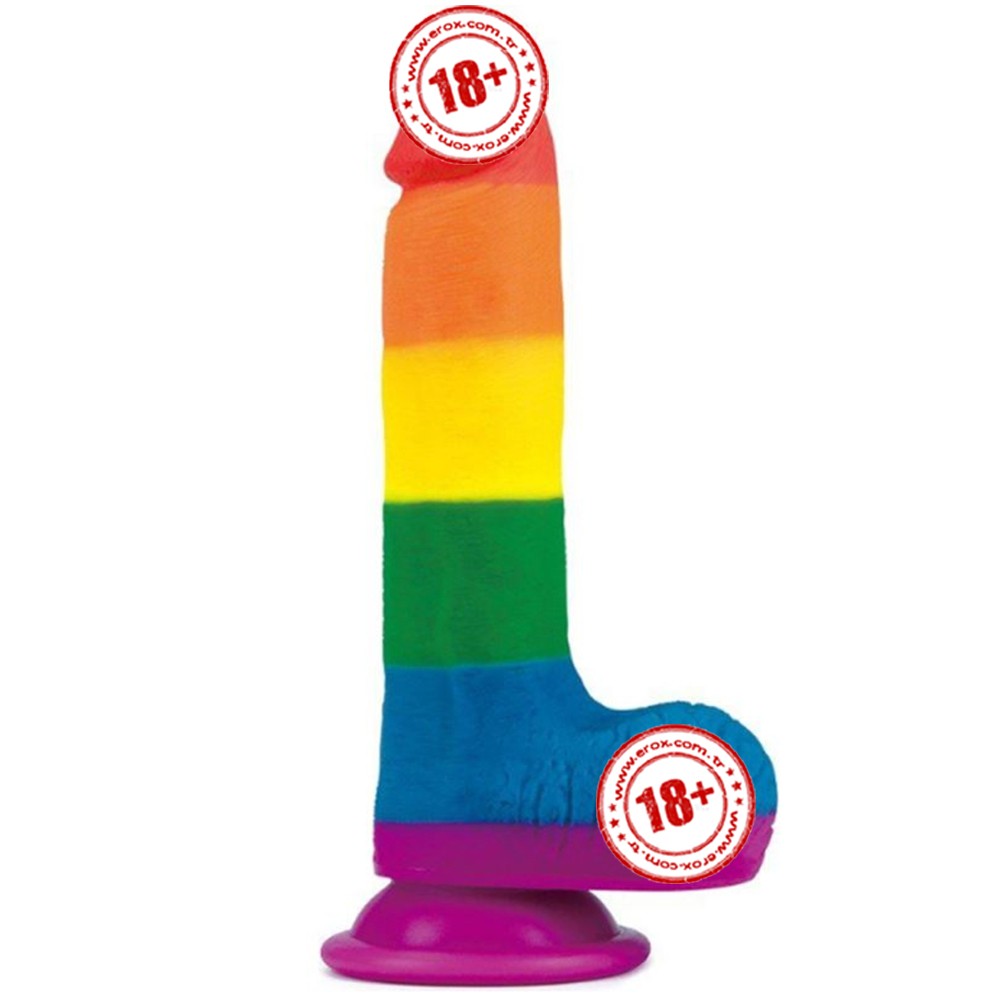 Lovetoy Prider Dildo 19.5 cm Renkli Soft Doku Realistik Penis LV410026