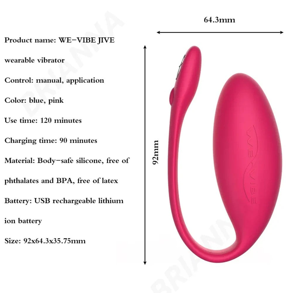 We-Vibe Jive Silicone App Controlled Wearable G-Spot Vibrator Pink
