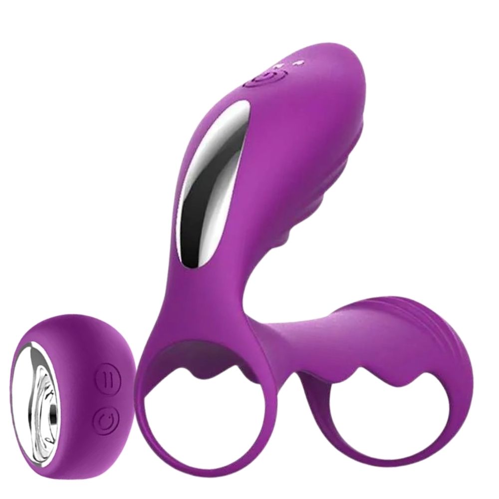 Cockring Clitoral Stimulation Uzaktan Kumandalı Penis Kafesi Purple