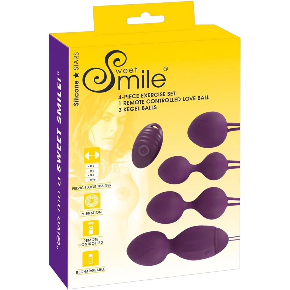 Sweet Smile 4 Piece Kegel Exercise Set Uzaktan Kumandalı Kegel Vibratör