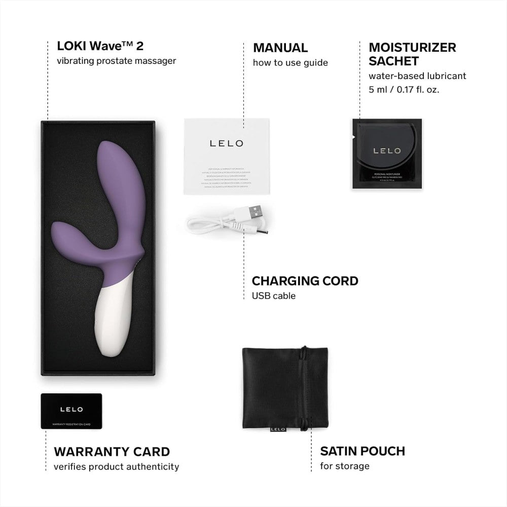Lelo Loki Wave 2 Vibrating Prostate Massager Rabbit Vibrator Purple
