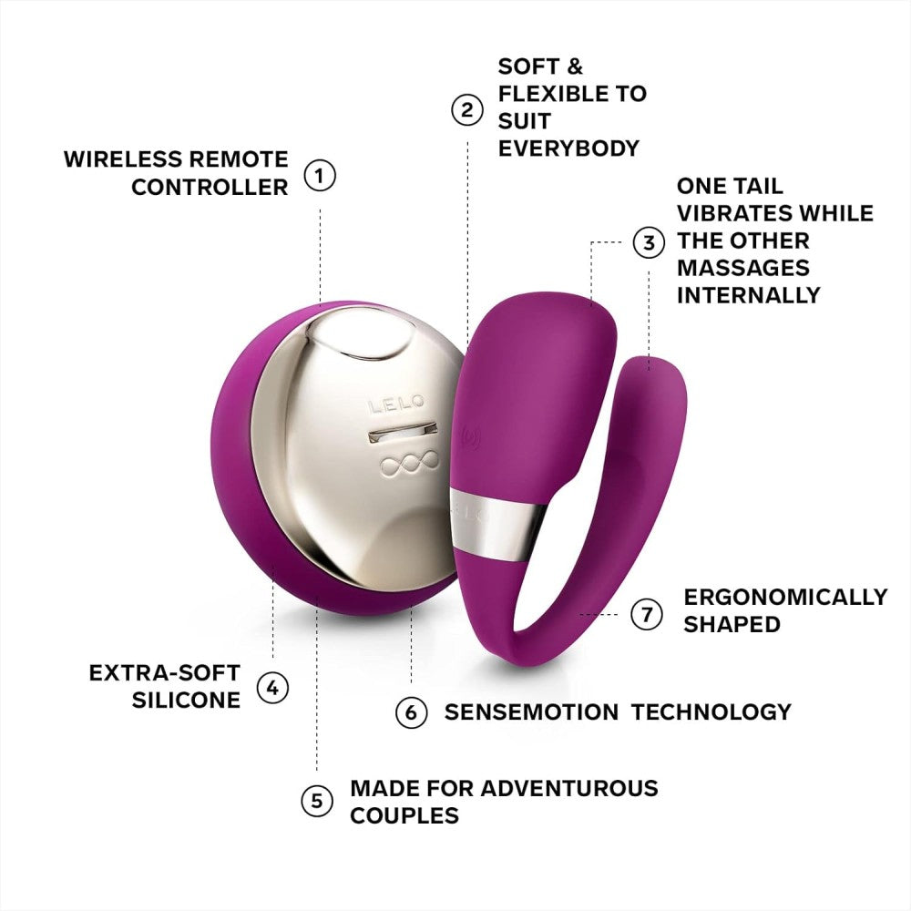 Lelo Tiani™ 3 Remote Controled Couples Massager Uzaktan Kumandalı Vibrator Deep Rose