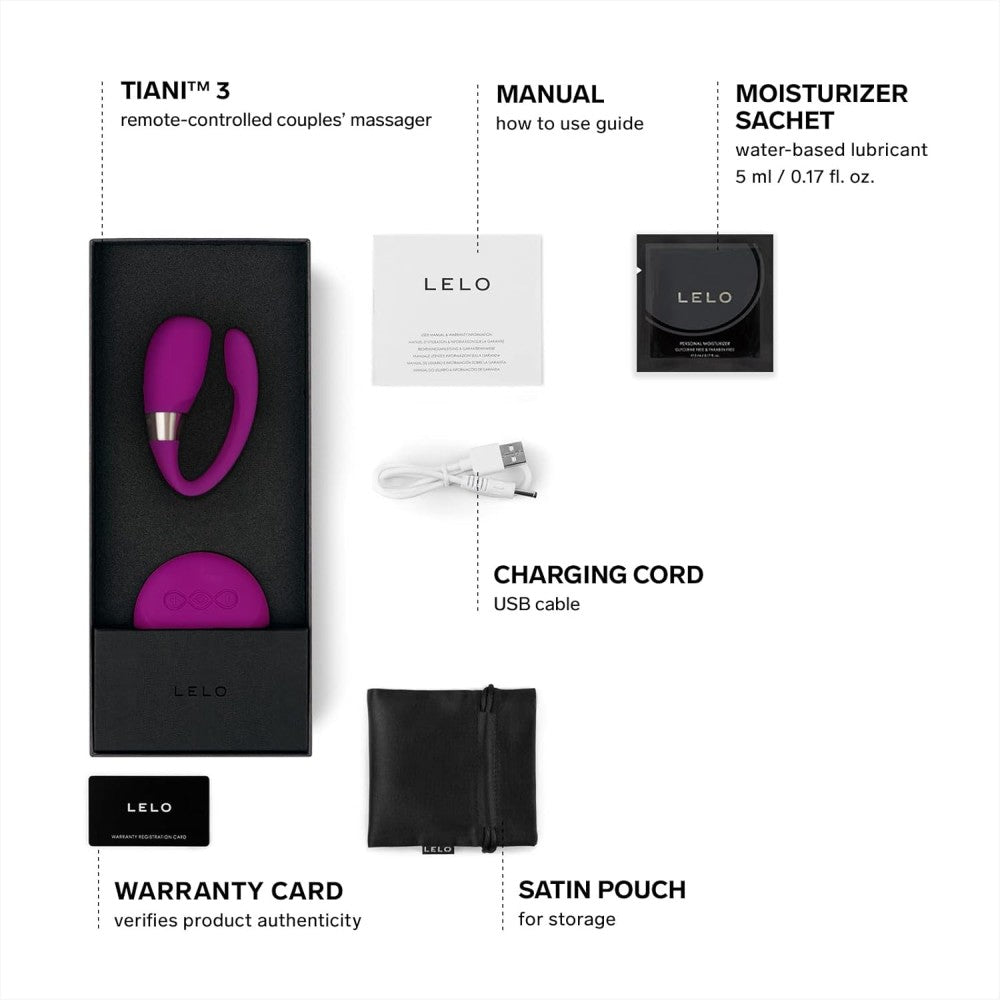 Lelo Tiani™ 3 Remote Controled Couples Massager Uzaktan Kumandalı Vibrator Deep Rose