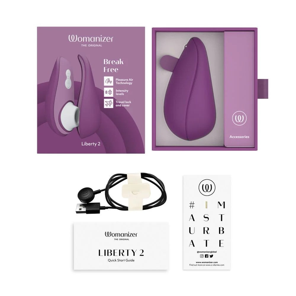 Womanizer Liberty 2 Pleasure Air Klitoris Stimülatörü Emiş Güçlü Vibratör Purple