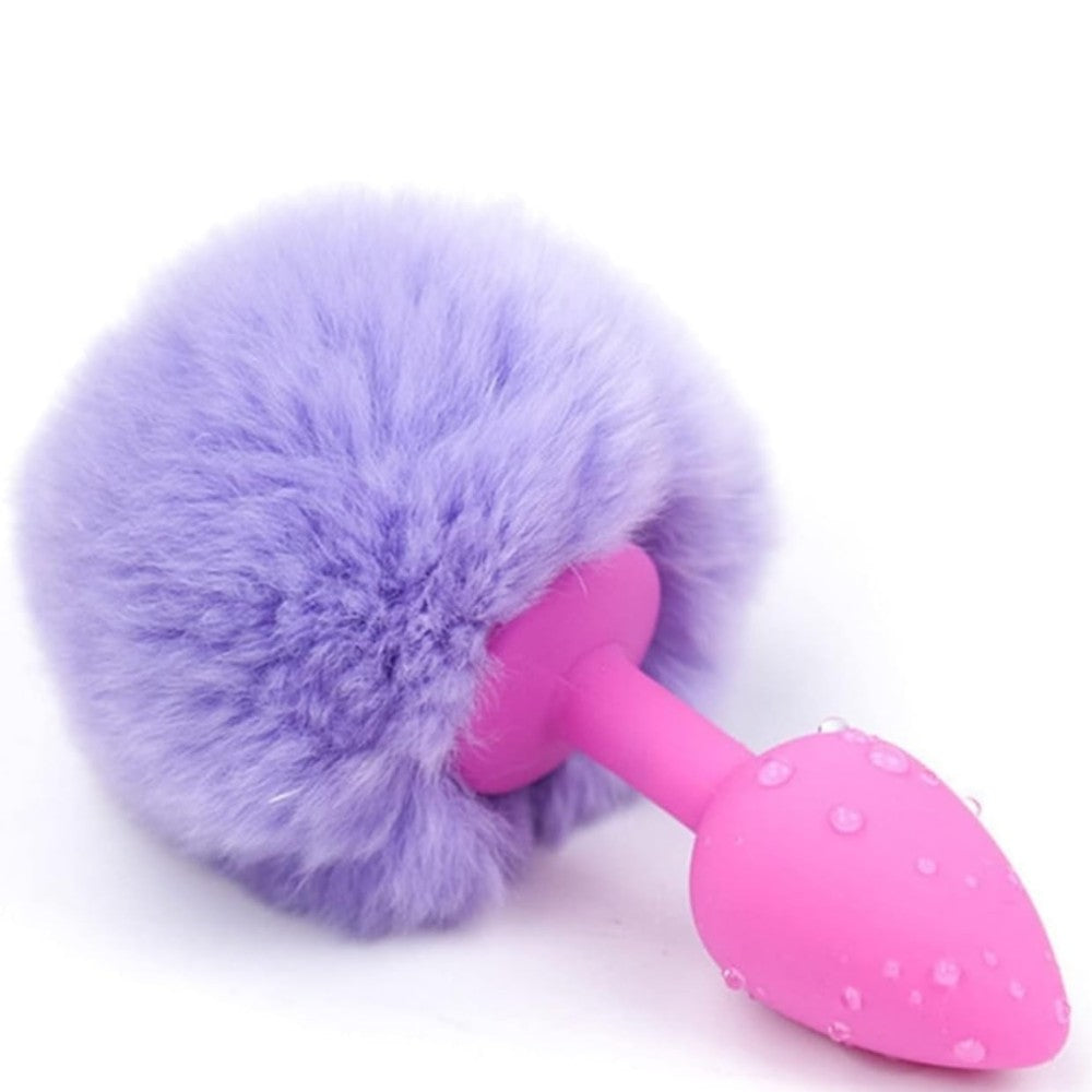 Anal Play Silicone  Bunny Tail Kuyruklu Anal Plug Lilac