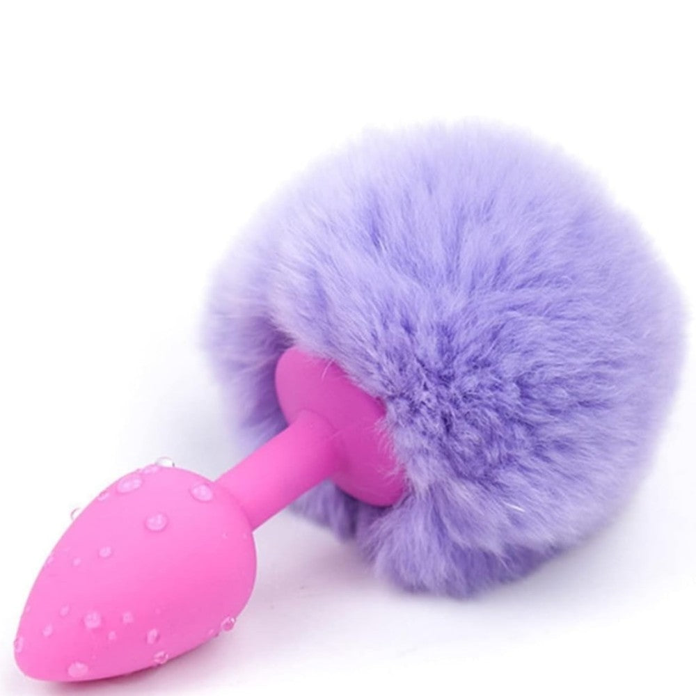 Anal Play Silicone  Bunny Tail Kuyruklu Anal Plug Lilac