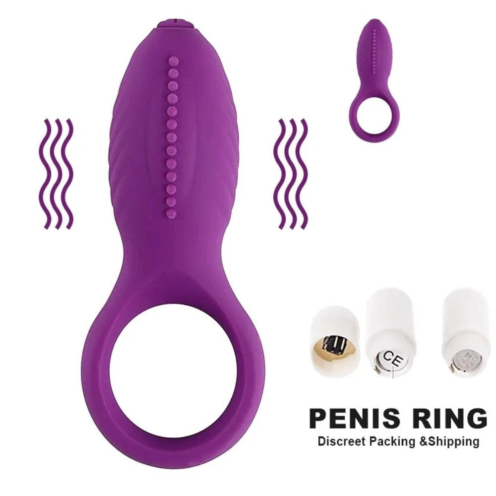 Man Nuo Dual Klitoral Titreşimli Penis Halkası Mor