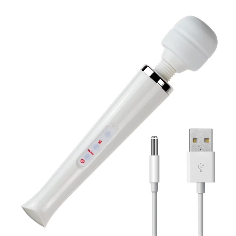 Powerful Magic Massager 10 Modlu Şarjlı Magic Wand Vibrator White