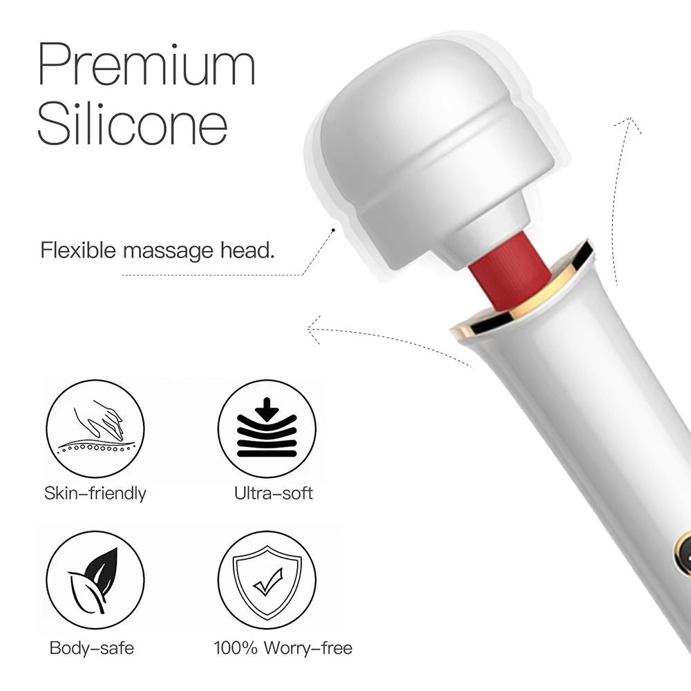 Powerful Vibrating Clitoris Female AV Magic Massage Wand Vibrator White