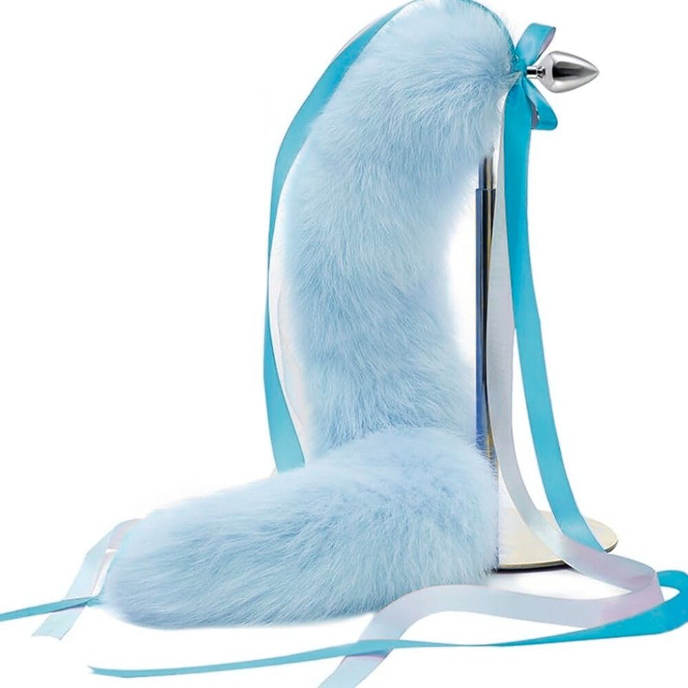 Fox Tail Butt Small Metal Kuyruklu Anal Plug Blue