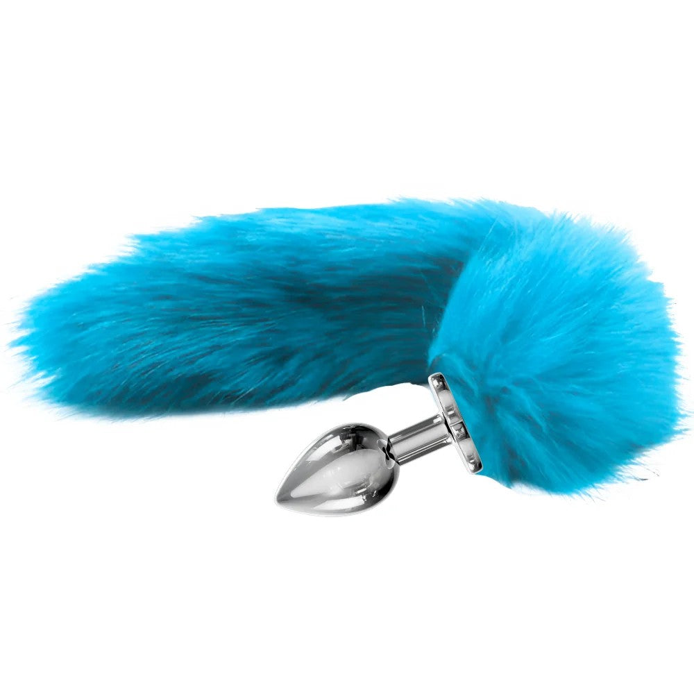 Fox Tail Butt Small Metal Kuyruklu Anal Plug Blue