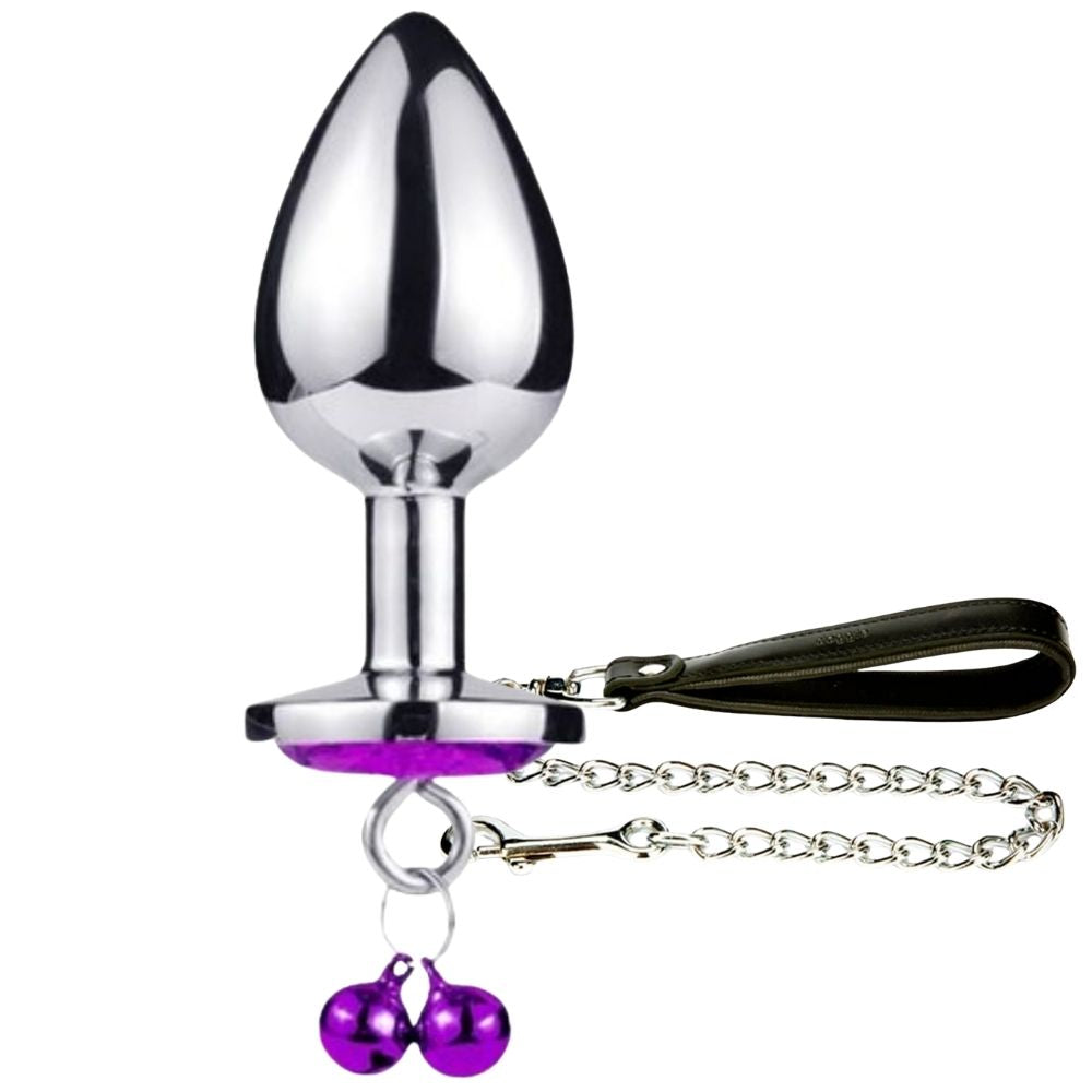 Anal Play Asslock Collar Tasmalı Metal Anal Plug Medium