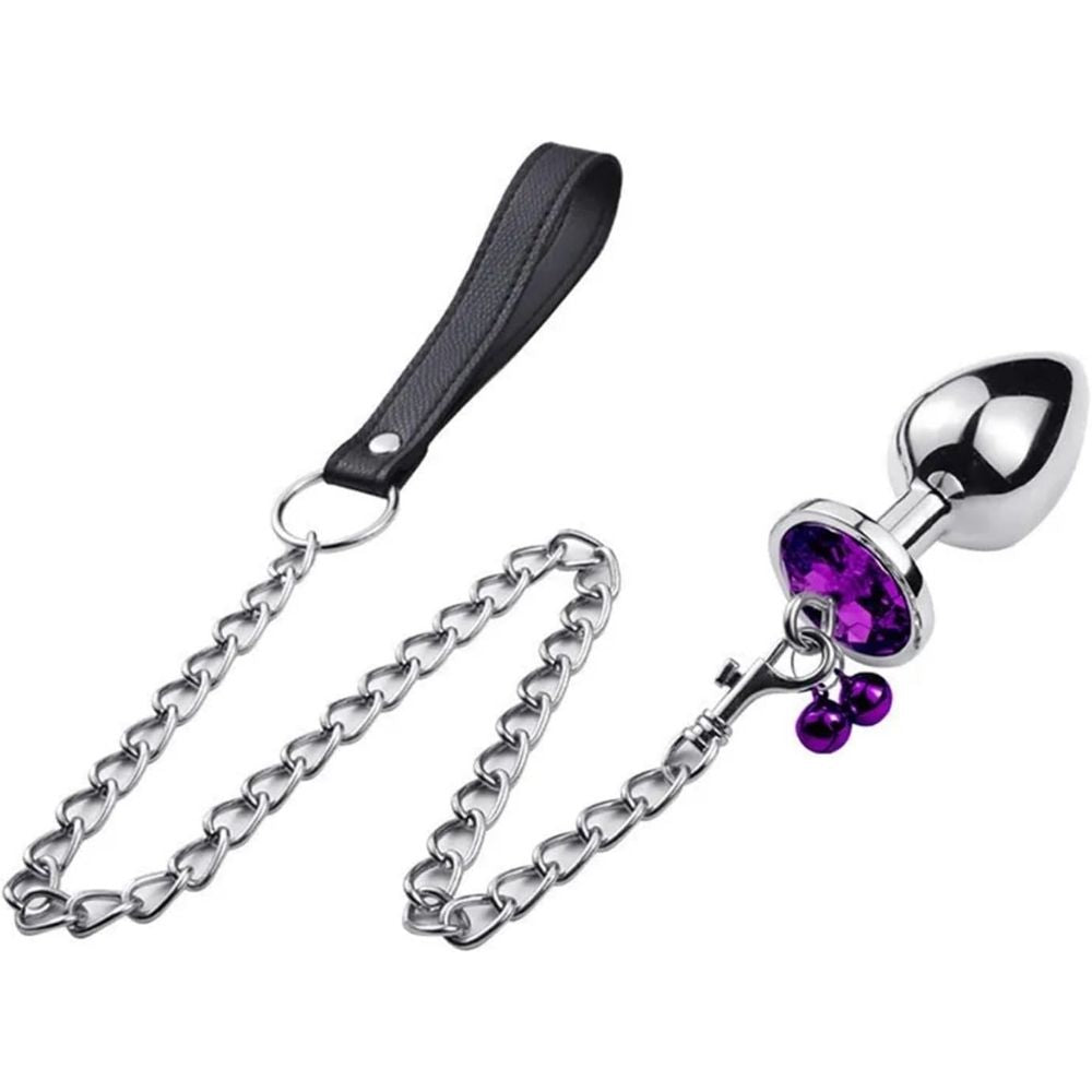 Anal Play Asslock Collar Tasmalı Metal Anal Plug Small