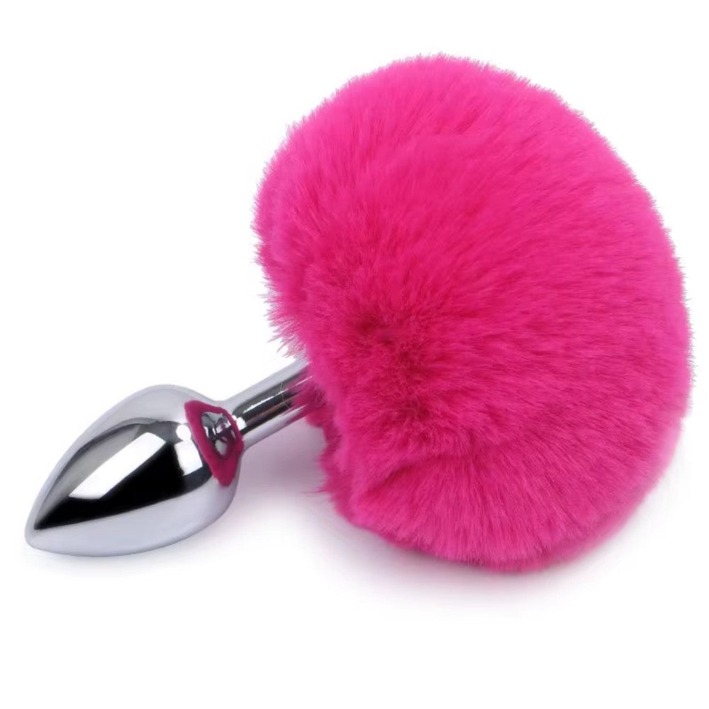 Fantasy Bunny Tail Peluşlu Metal Anal Plug Pink