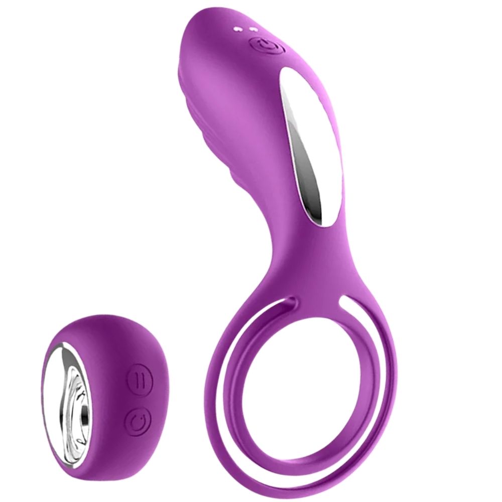 Midnight Magic Çok Yönlü Uzaktan Kumandalı Penis Halkası Vibratör Purple
