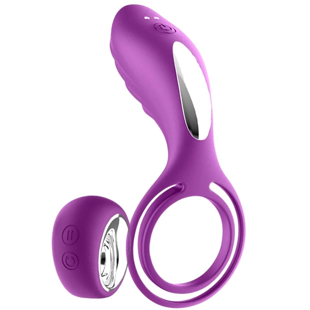Midnight Magic Çok Yönlü Uzaktan Kumandalı Penis Halkası Vibratör Purple