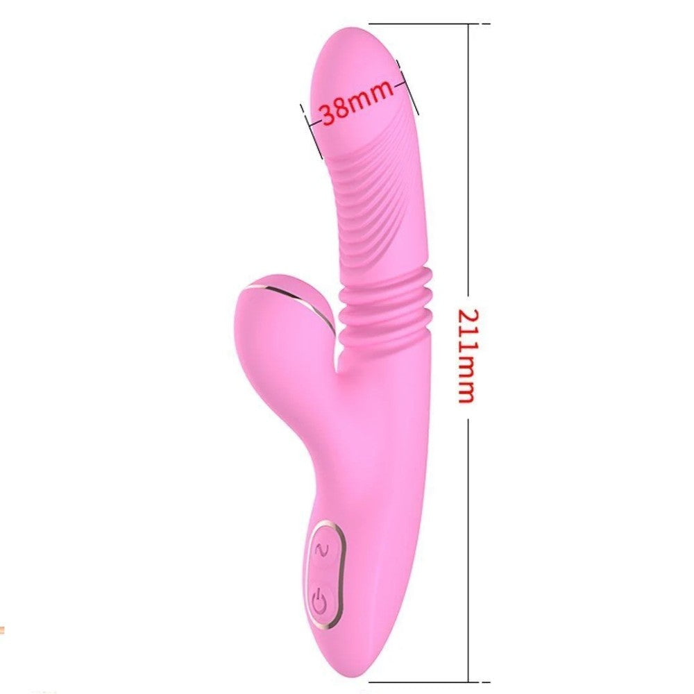Dibe Haloy Olivia Thrusting İleri Geri Hareketli Hava Darbeli Rabbit Vibratör Pink