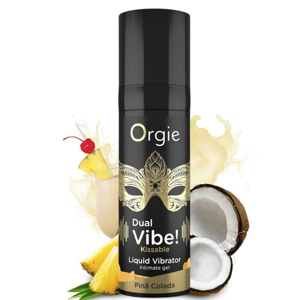 Orgie Dual Vibe Kissable Pina Colada Aromalı Likid Vibratör 15 Ml.