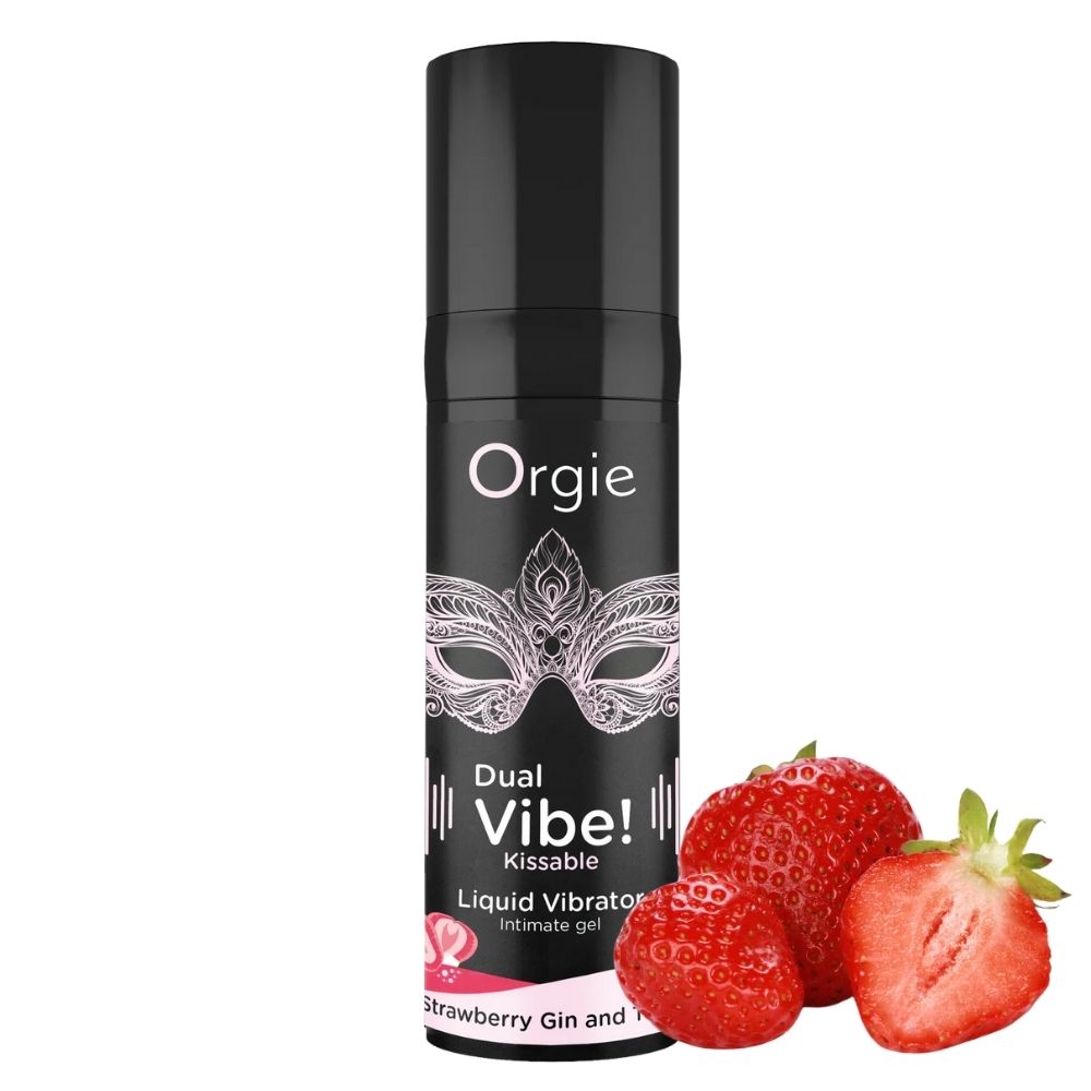 Orgie Dual Vibe Kissable Çilek Aromalı Likid Vibratör 15 Ml.