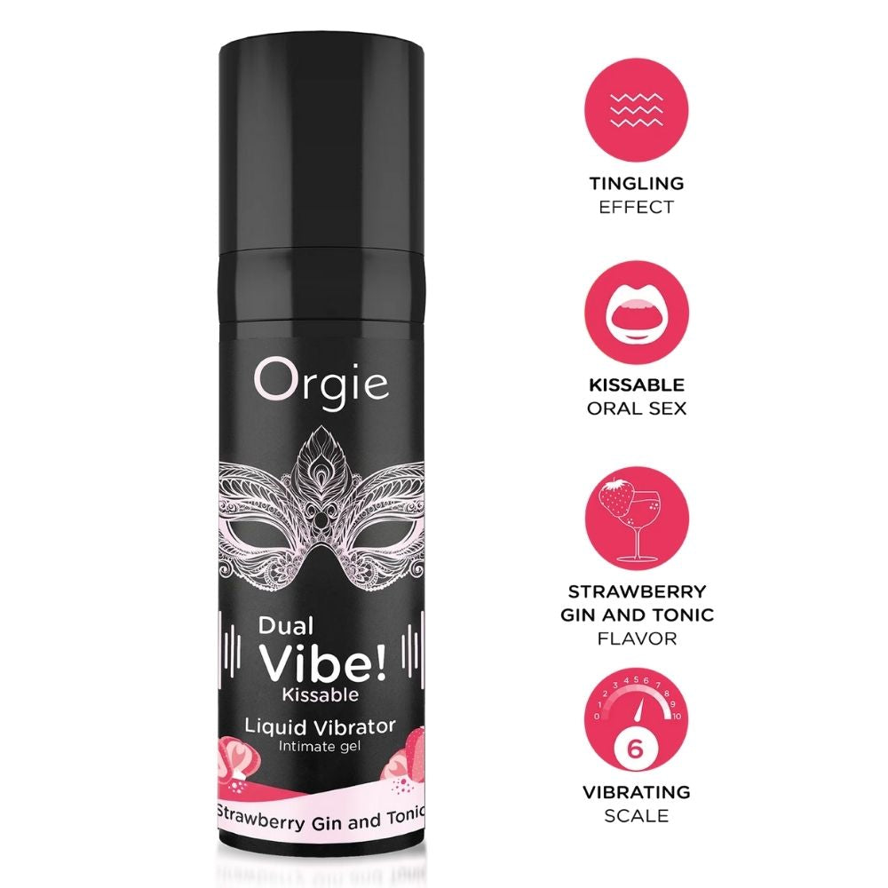 Orgie Dual Vibe Kissable Çilek Aromalı Likid Vibratör 15 Ml.