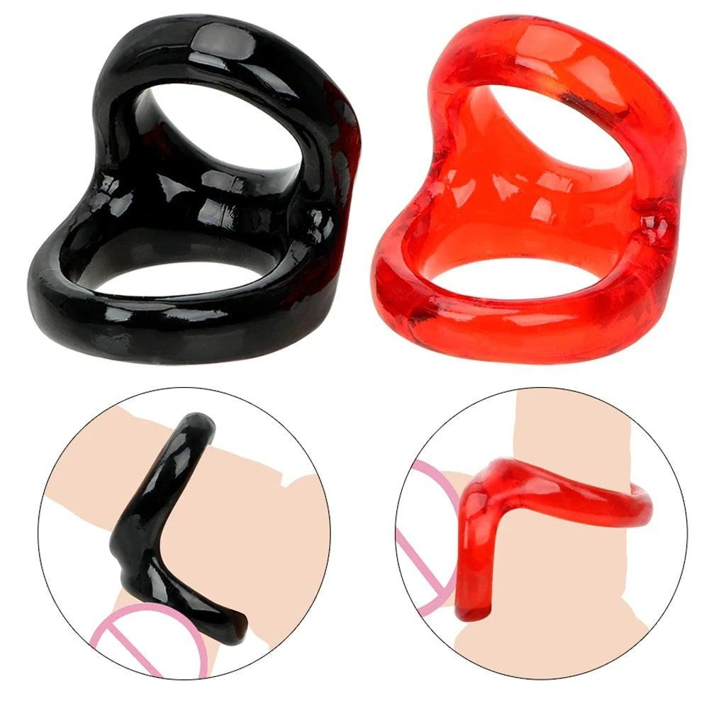Duo Silicone Cock Ring Penis Halkası Red