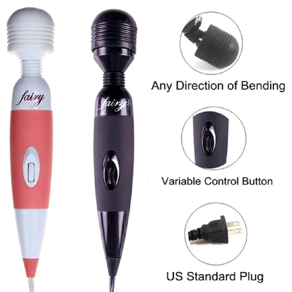 Fairy Magic Massager Full Body Wand Vibrator Black